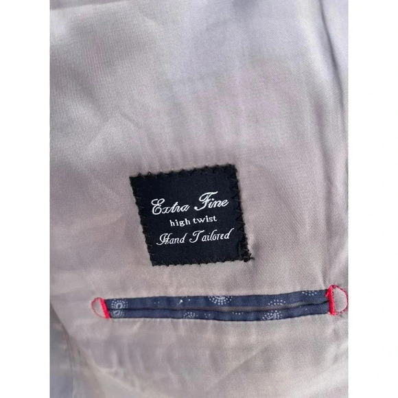 Gino Valentino Mens Hand Tailored Modern Fit Linen Blazer Sport Coat Gray Sz 42 - Picture 9 of 12